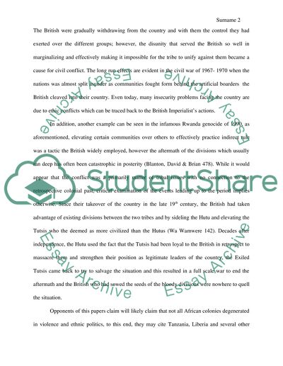 British Ethnic Legacy in Africa