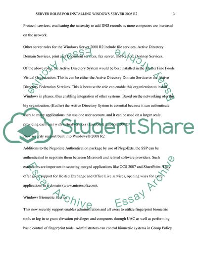 Server Roles for Installing Windows Server 2008 R2