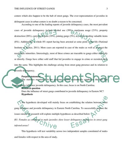 The Influence of Street Gangs on Juvenile Delinquency in Eastern North Carolina