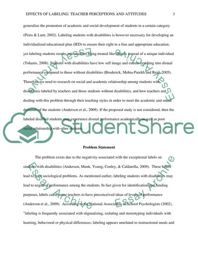 Perceptions and Attitudes of Teachers on Effects of Labeling