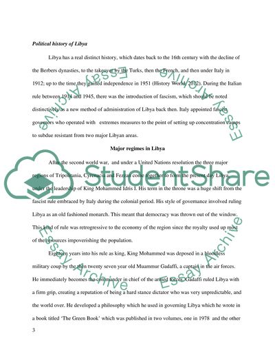 Regime Change in Libya since 1951