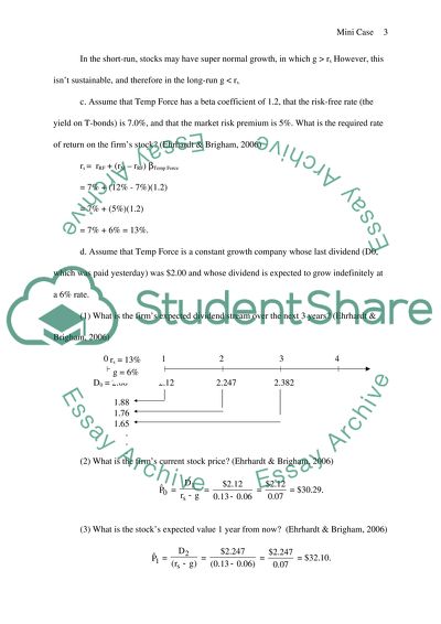 Module Five Mini Case: Corporate Finance