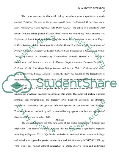 Competing Paradigms in Qualitative Research