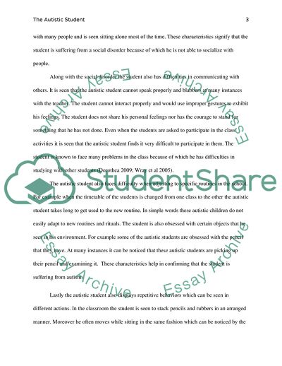 Five Common Characteristics of an Autistic Student