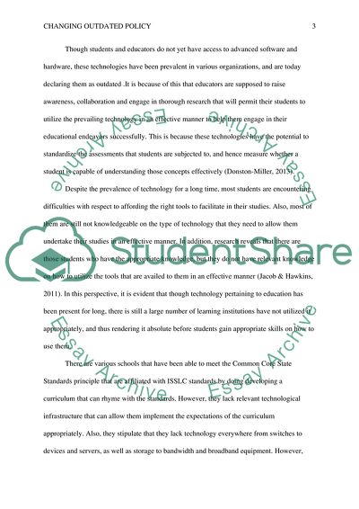 Old Education Policy on Technology Use, ISLLC Standards Pertaining to the Policy