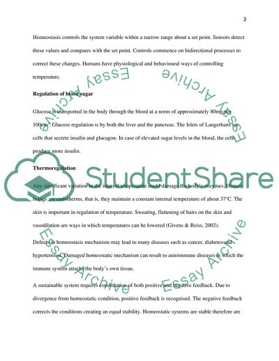 Homeostasis and Regulation of Blood Sugar