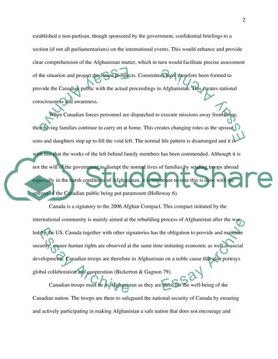 Canadian troops must be in Afghanistan