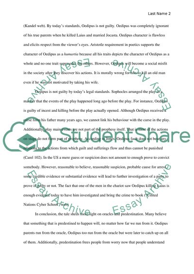 Oracles and Predestination in Oedipus the King