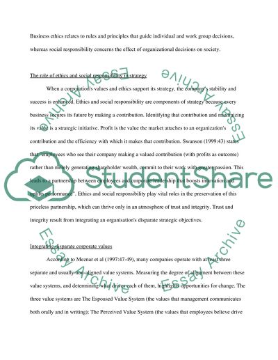 The Role of Ethics and Social Responsibility in Strategy