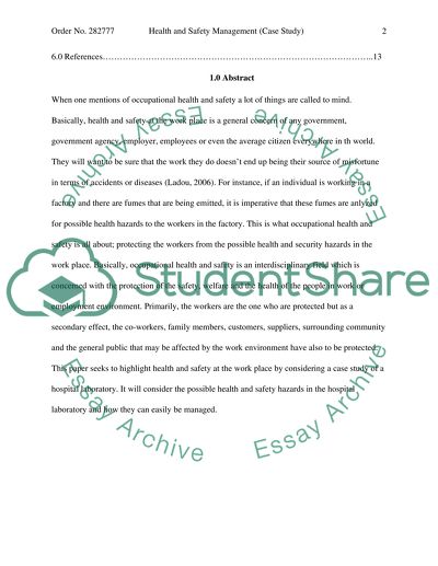 Safety and Health Issues in the Hospital Laboratory
