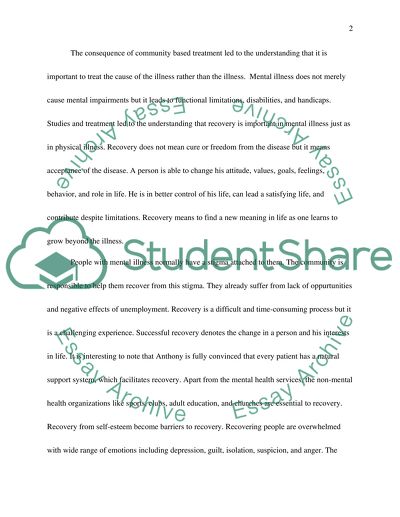 Mental illness in our community