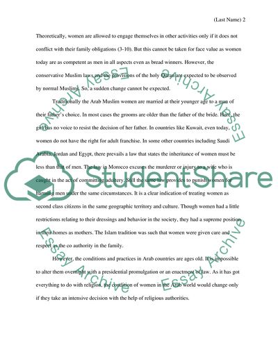 Status of Women in Arab Culture