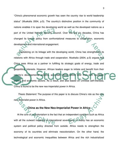 China is the New Neo-imperialist Power in Africa