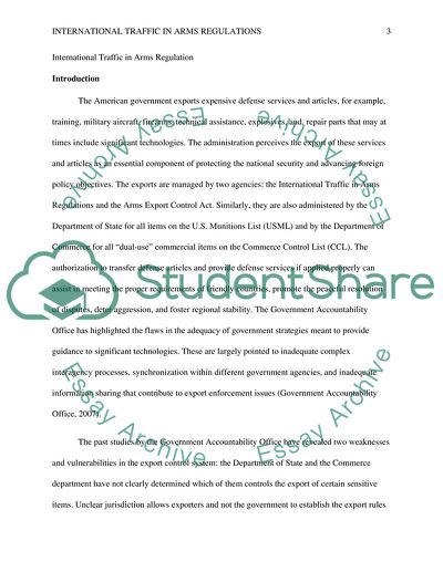 Export Control: International Traffic in Arms Regulations