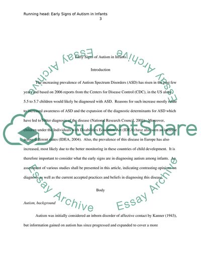 Early Signs of Autism in Infants