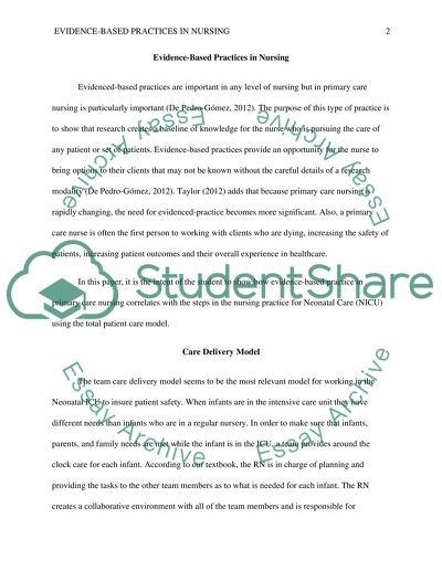 Evidence-Based Practices in Nursing