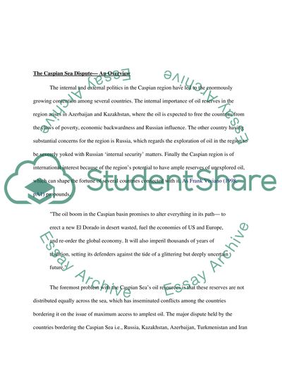 The Caspian Sea Dispute