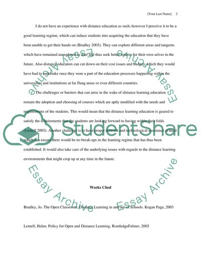 Distance Learning In and Out of Schools