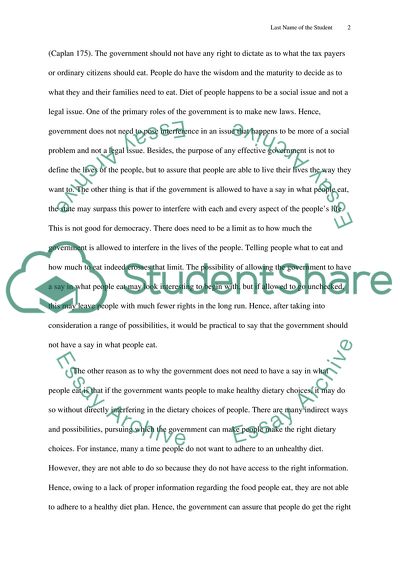 Should the government have a say on what we eat