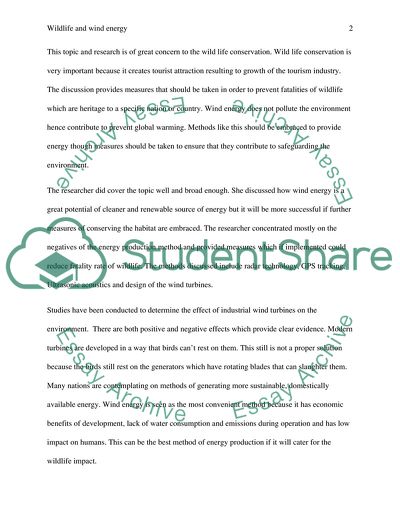 Wildlife and Wind Energy. Leah