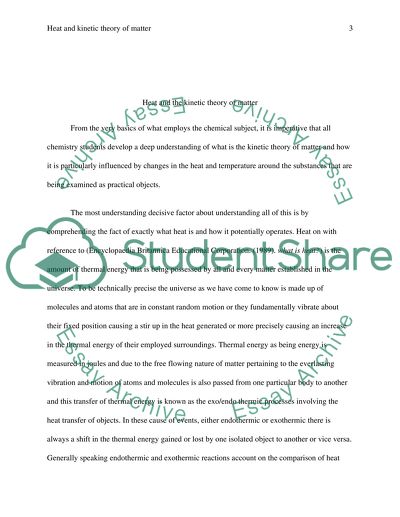 Kinetic energy theory picture