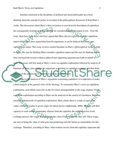 Karl Marxs Views on Capitalism