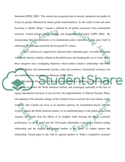 Development of International Policy Statement in Canada