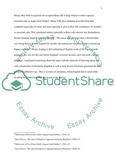 The implications of Tudor-Stuart polices on Ireland