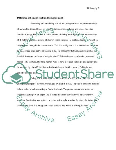 Sartres Phenomenological Ontology