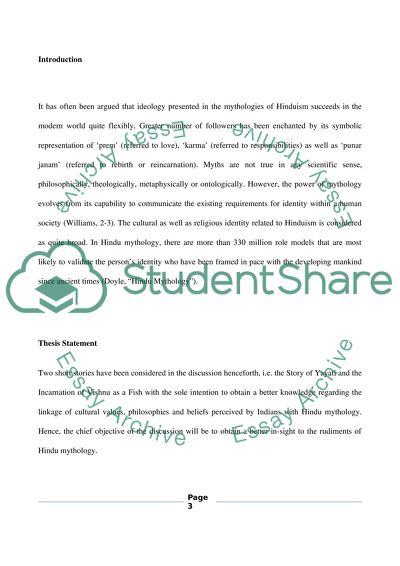 The Ideology Presented in the Mythologies of Hinduism