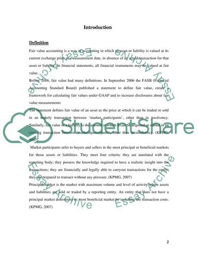 Fair Value Accounting