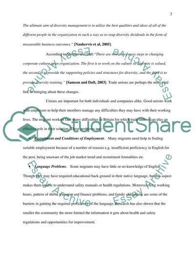 Role of British Trade Unions in Equality and Diversity Project