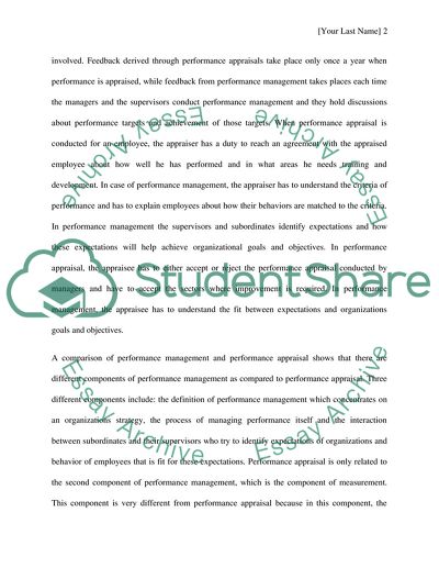 Performance Appraisal and Performance Management