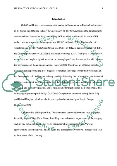 HR Practices in Gala Coral Group