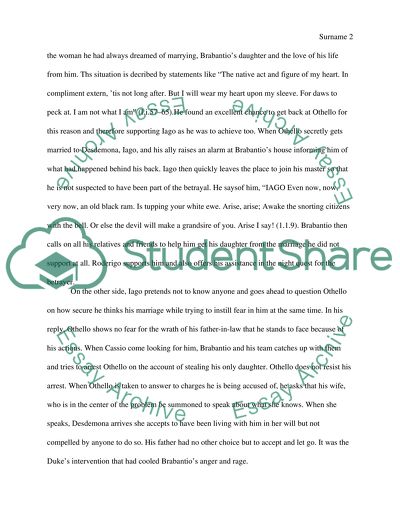 Analysis of Othello by William Shakespeare