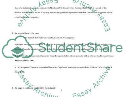 The Case of Gibson v Manchester City Council