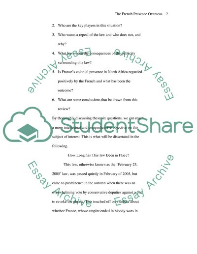 The Controversy Surrounding the law on the Positive Role of the French Presence Overseas