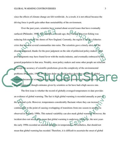 Global Warming Controversies and Impact of Human Activity on Climate Change