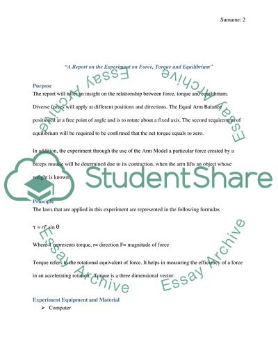 Experiment on Force, Torque, and Equilibrium