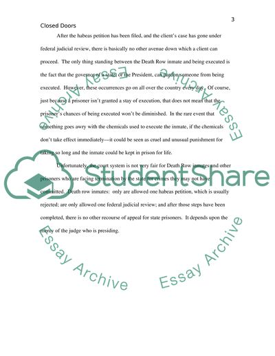 Closed Doors: Legal Policies Concerning Death Row Inmates