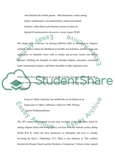 Discuss and Evaluate the Role of Religion In the Formulation and Practice of Foreign Policy