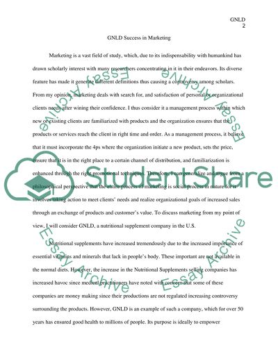 Definition of Marketing and Nutritional Supplements