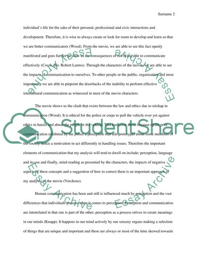 Nonverbal communication in Crash