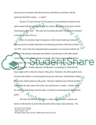 How Effectively the Rules of Passing of Property and Transfer of Risk in the Sale Of Goods Act 1979