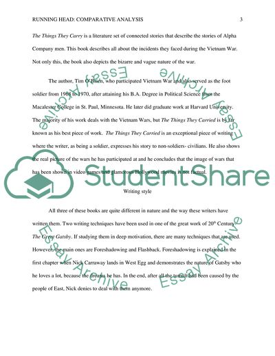 Comparing the Writing Styles of Tom Wolfe, Tim OBrien, F. Scott Fitzgerald