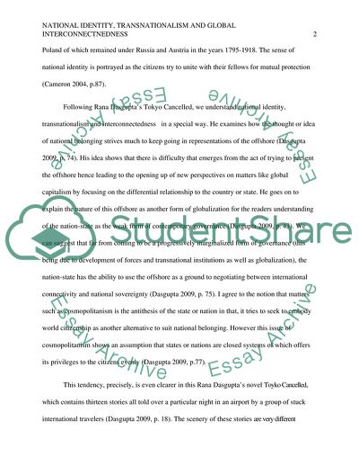 National Identity, Transnationalism and Global Interconnectedness