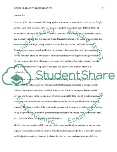 Reimbursement requirements for billing purposes in the USA healthcare system