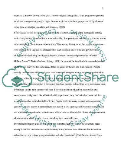 Attraction and Mate Selection