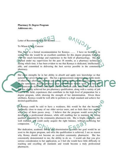 Recommendation Letter