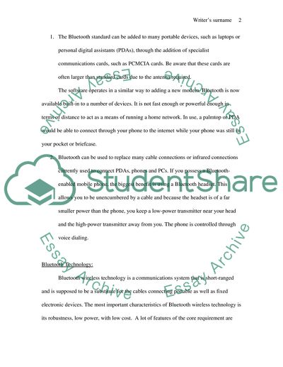 Telecommunications: Bluetooth Technology